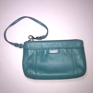 Coach Turquoise Leather Wristlet